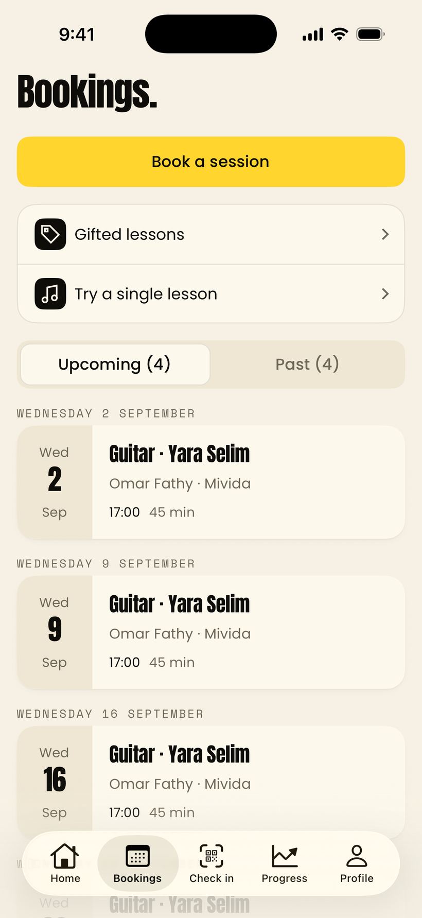 Bookings in Anton